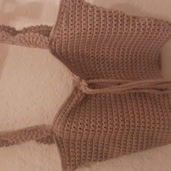 Coterie by ash Crochet Crop Top & Matching Skirt Sand Tan Size Small NWOT - Picture 6 of 15